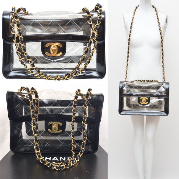 CHANEL Handbags - RARE💋CLEAR JUMBO CHANEL NAKED BAG 💋